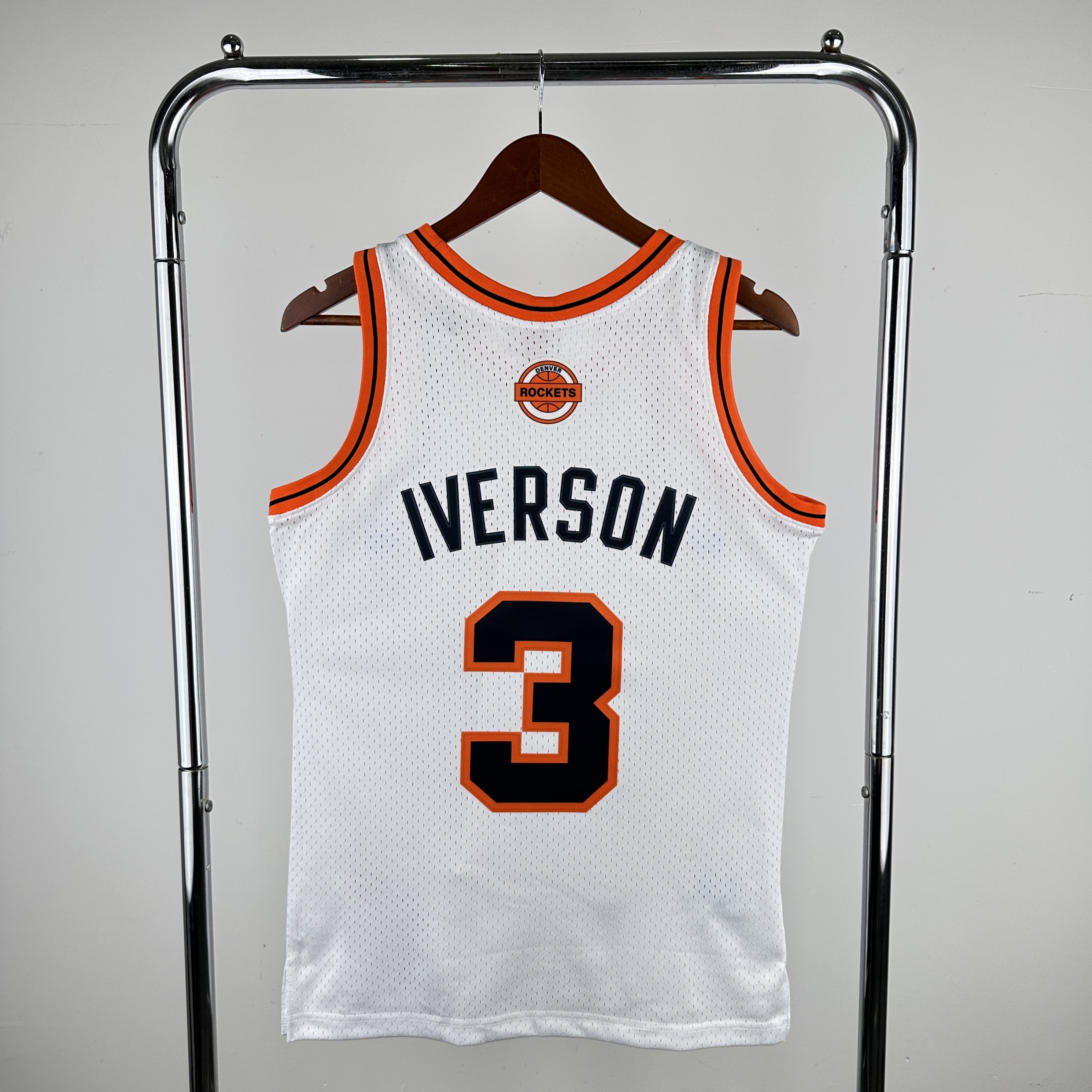 Men Denver Nuggets #3 Iverson White Throwback 2024 NBA Jersey